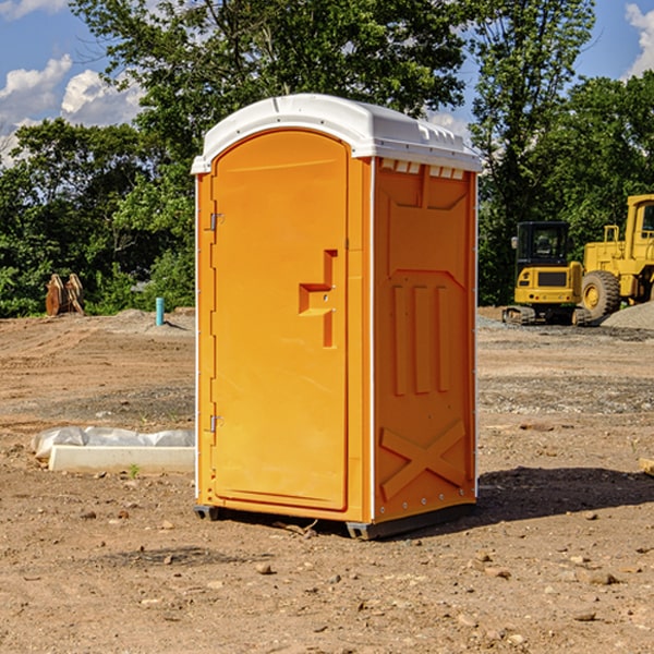 how often are the porta potties cleaned and serviced during a rental period in Armorel